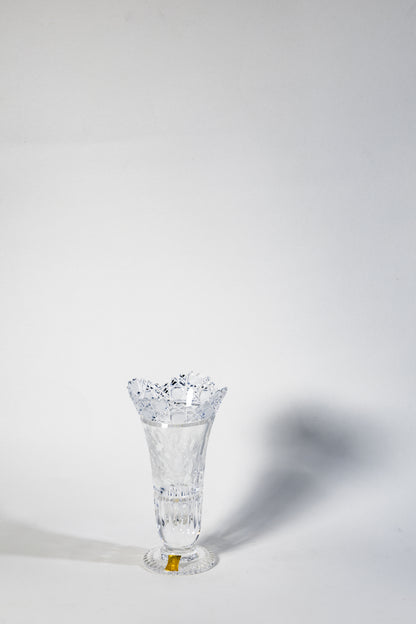 Meissen Hand-Cut Crystal Vase – Classic Rose Motif with Original Label