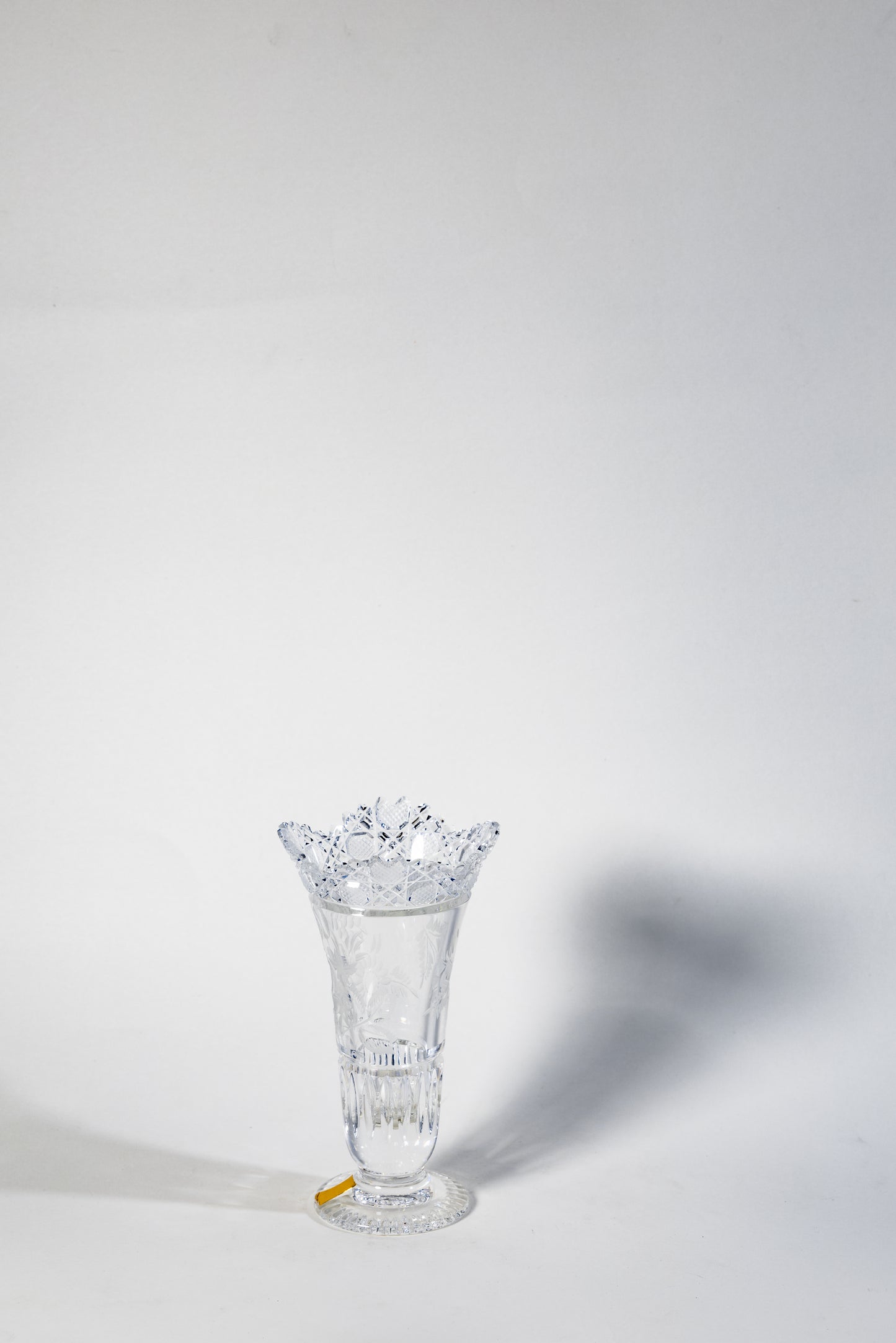 Meissen Hand-Cut Crystal Vase – Classic Rose Motif with Original Label