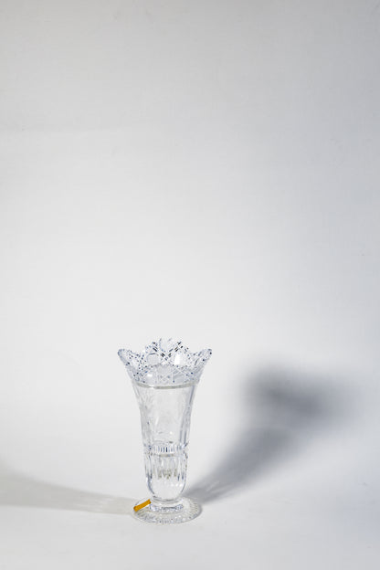 Meissen Hand-Cut Crystal Vase – Classic Rose Motif with Original Label