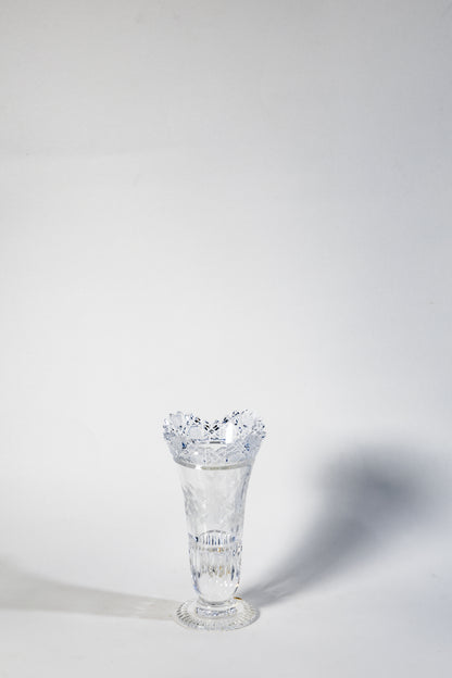 Meissen Hand-Cut Crystal Vase – Classic Rose Motif with Original Label