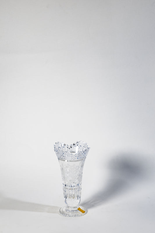 Meissen Hand-Cut Crystal Vase – Classic Rose Motif with Original Label