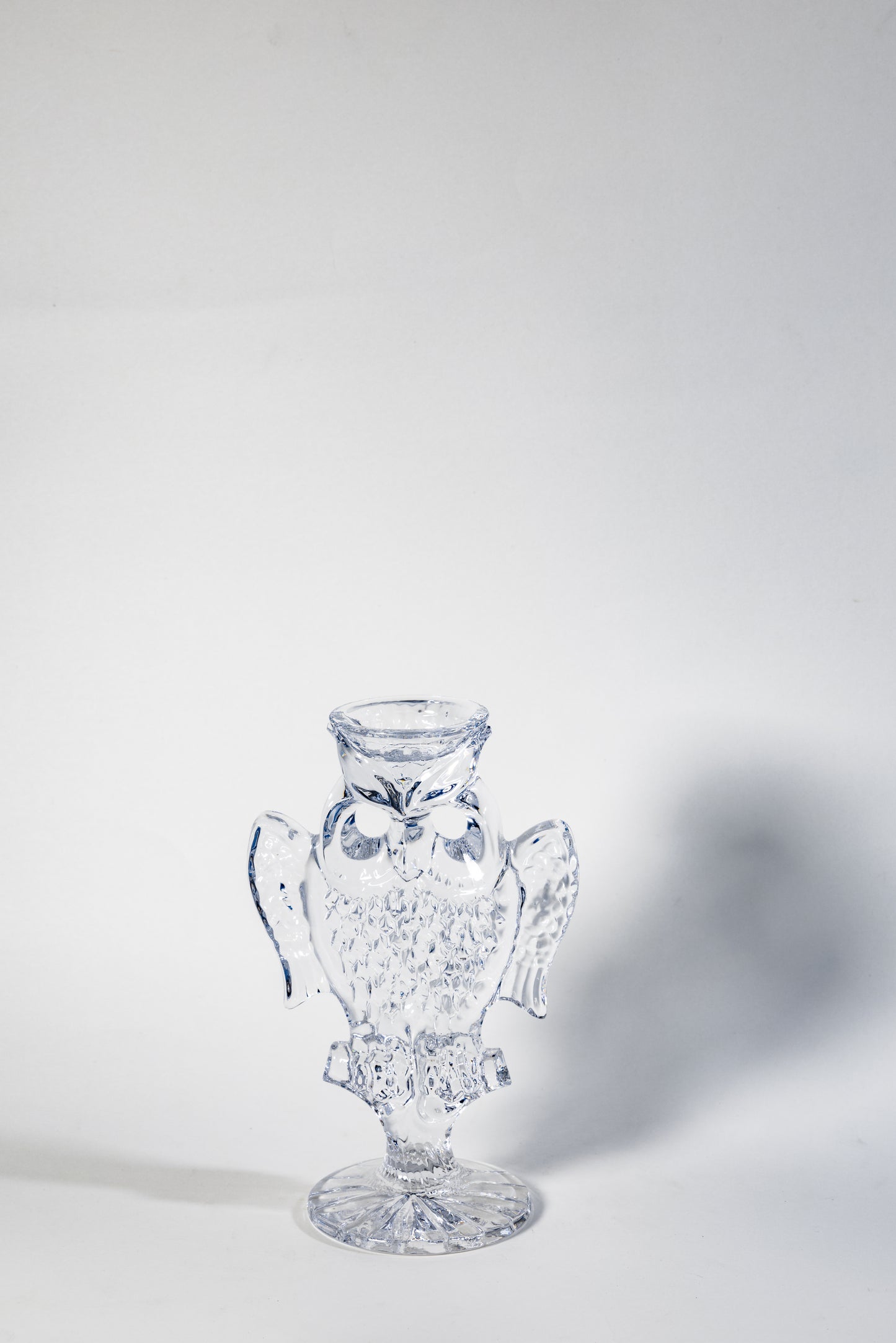 Handcrafted Crystal Owl Candle Holder – Sculptural, Brilliant, and Distinctive