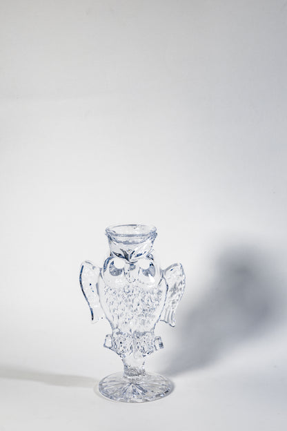 Handcrafted Crystal Owl Candle Holder – Sculptural, Brilliant, and Distinctive