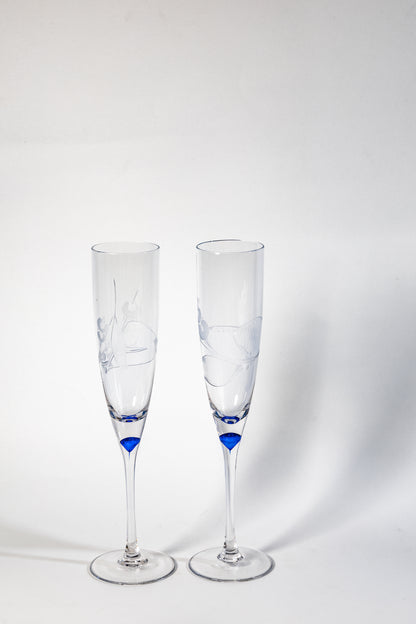 Elegant Etched Champagne Flute