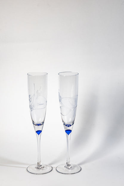 Elegant Etched Champagne Flute