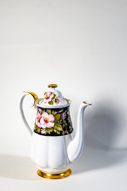 Royal Albert Provincial Flowers Bone China Coffee Set – Fine English Porcelain with Floral Charm