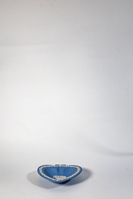 Wedgwood Jasperware Heart-Shaped Trinket Dish – Classic Cameo Relief in Pale Blue