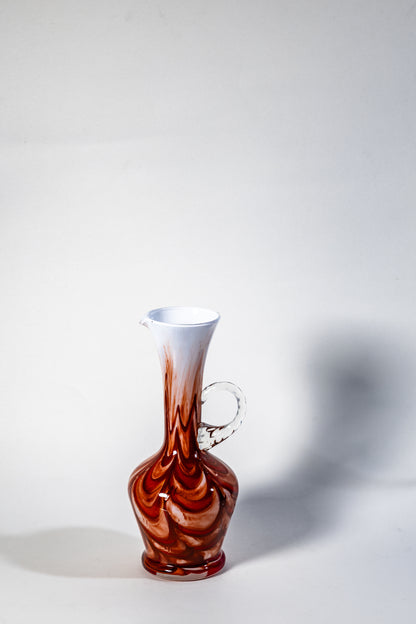 Fiamma di Murano – Swirled Amber and White Pitcher/Vase
