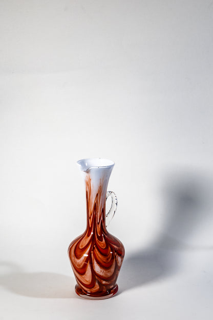 Fiamma di Murano – Swirled Amber and White Pitcher/Vase