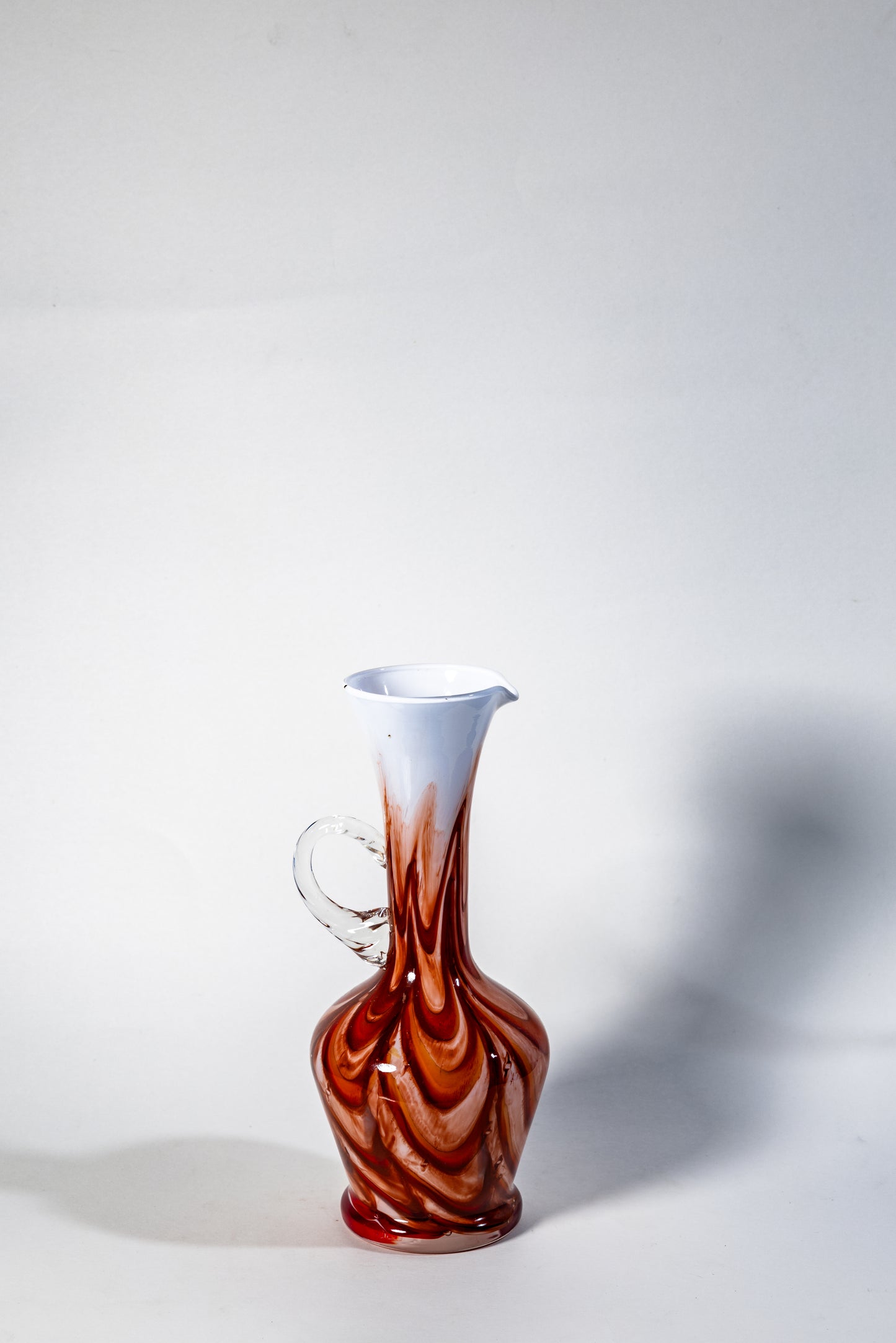 Fiamma di Murano – Swirled Amber and White Pitcher/Vase