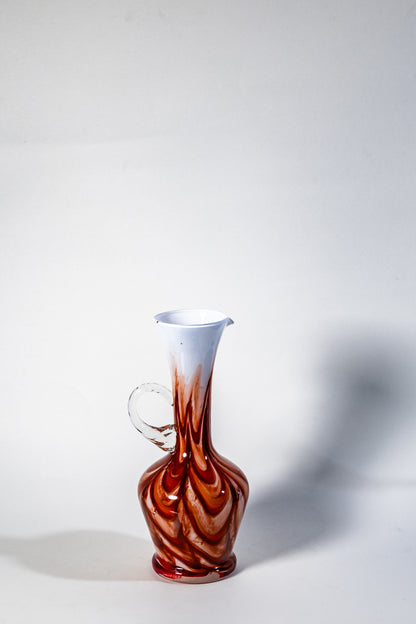 Fiamma di Murano – Swirled Amber and White Pitcher/Vase