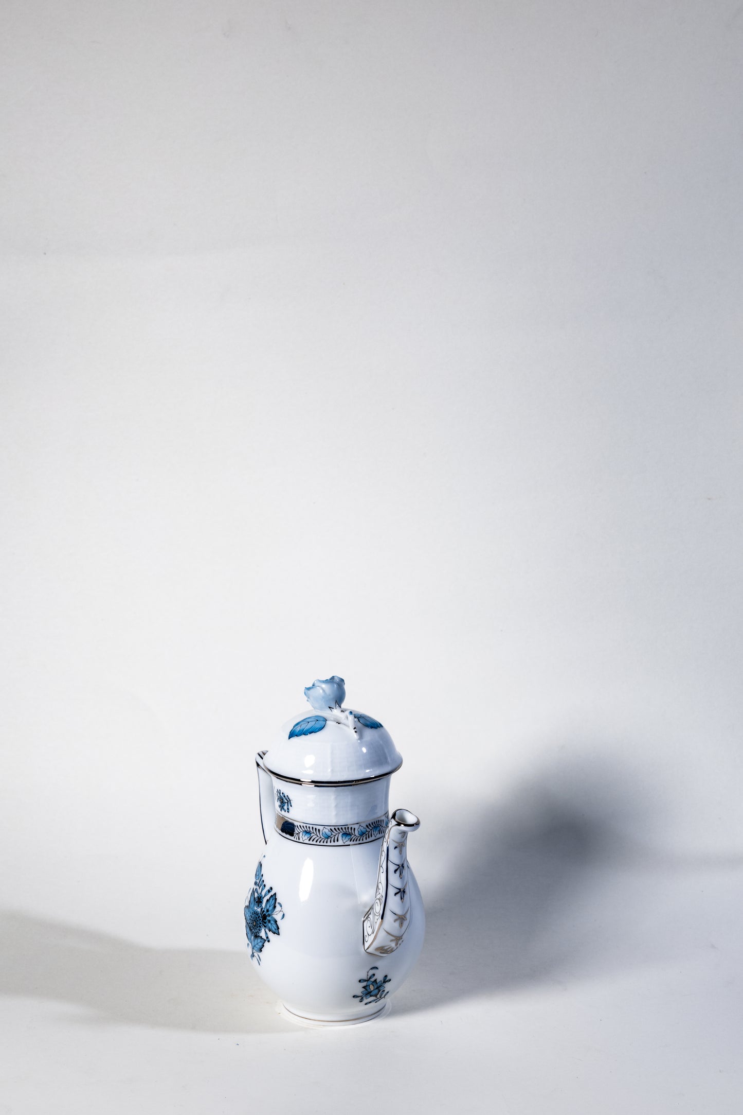 Herend Apponyi Mocha Set for Two – Hand-Painted with Silver Trim, Rare Color Variant