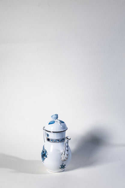 Herend Apponyi Mocha Set for Two – Hand-Painted with Silver Trim, Rare Color Variant