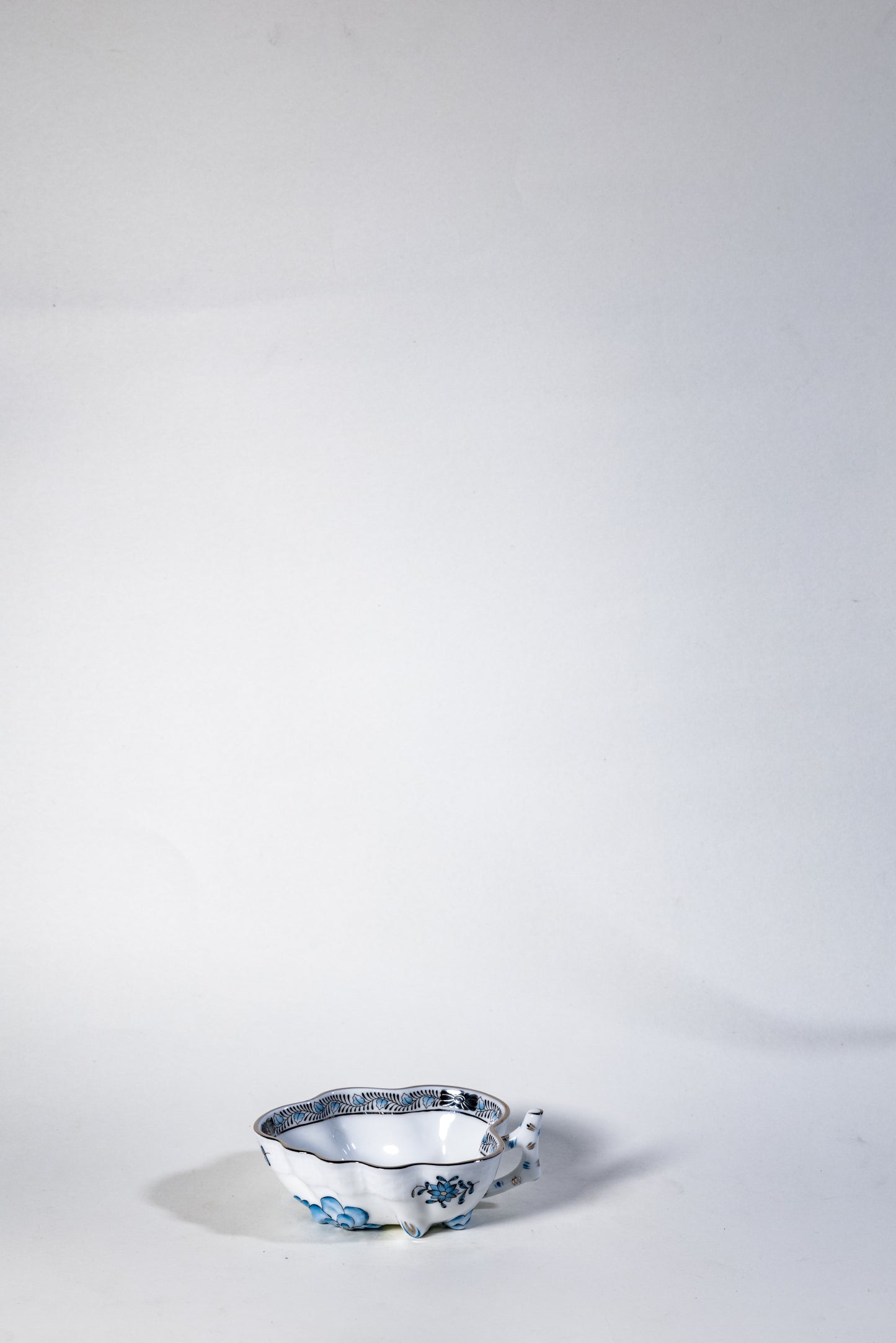 Herend Apponyi Mocha Set for Two – Hand-Painted with Silver Trim, Rare Color Variant