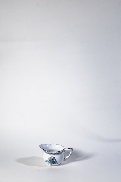 Herend Apponyi Mocha Set for Two – Hand-Painted with Silver Trim, Rare Color Variant