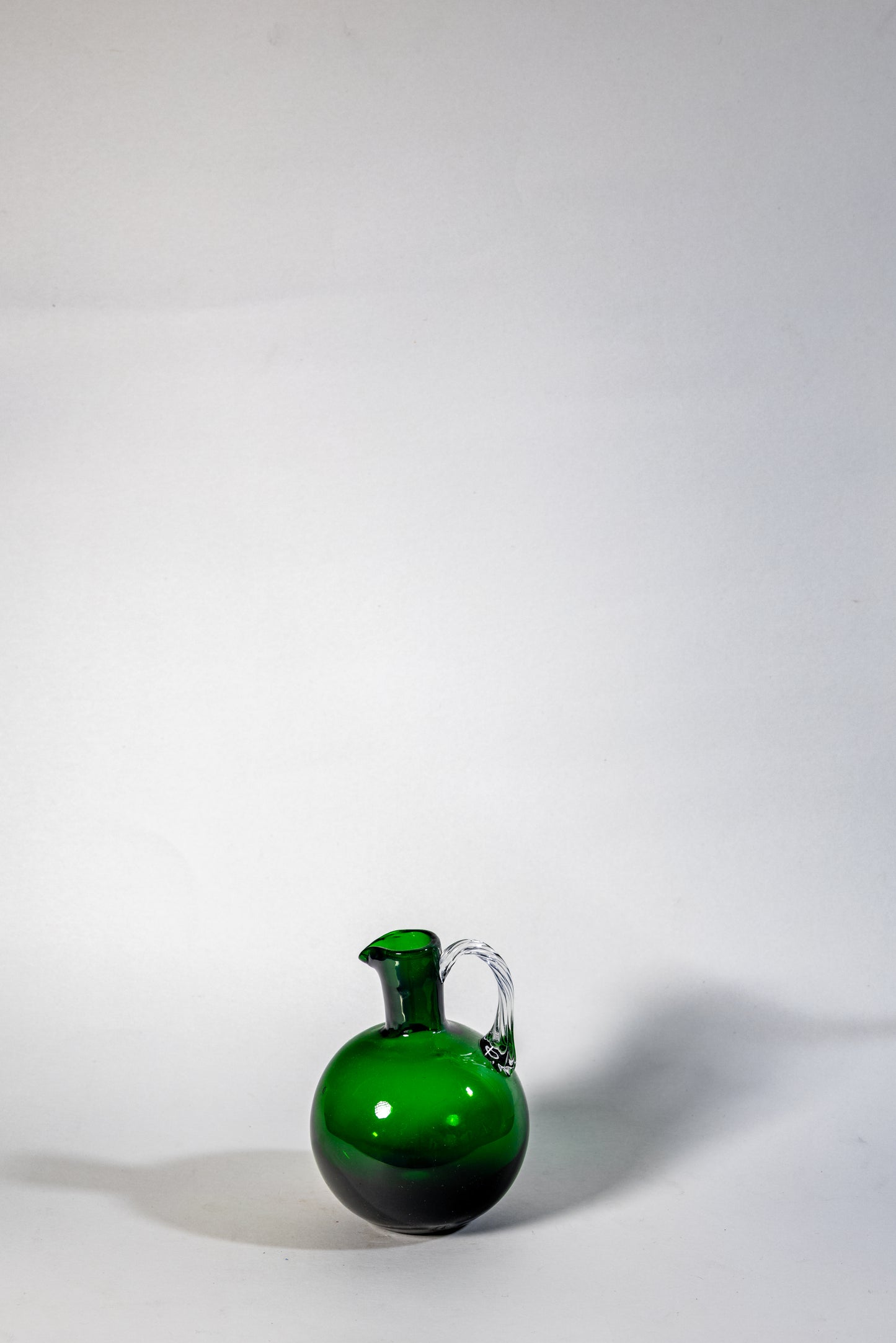 Handblown Emerald Glass Pitcher