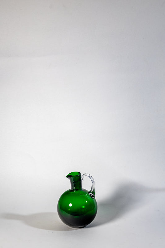 Handblown Emerald Glass Pitcher