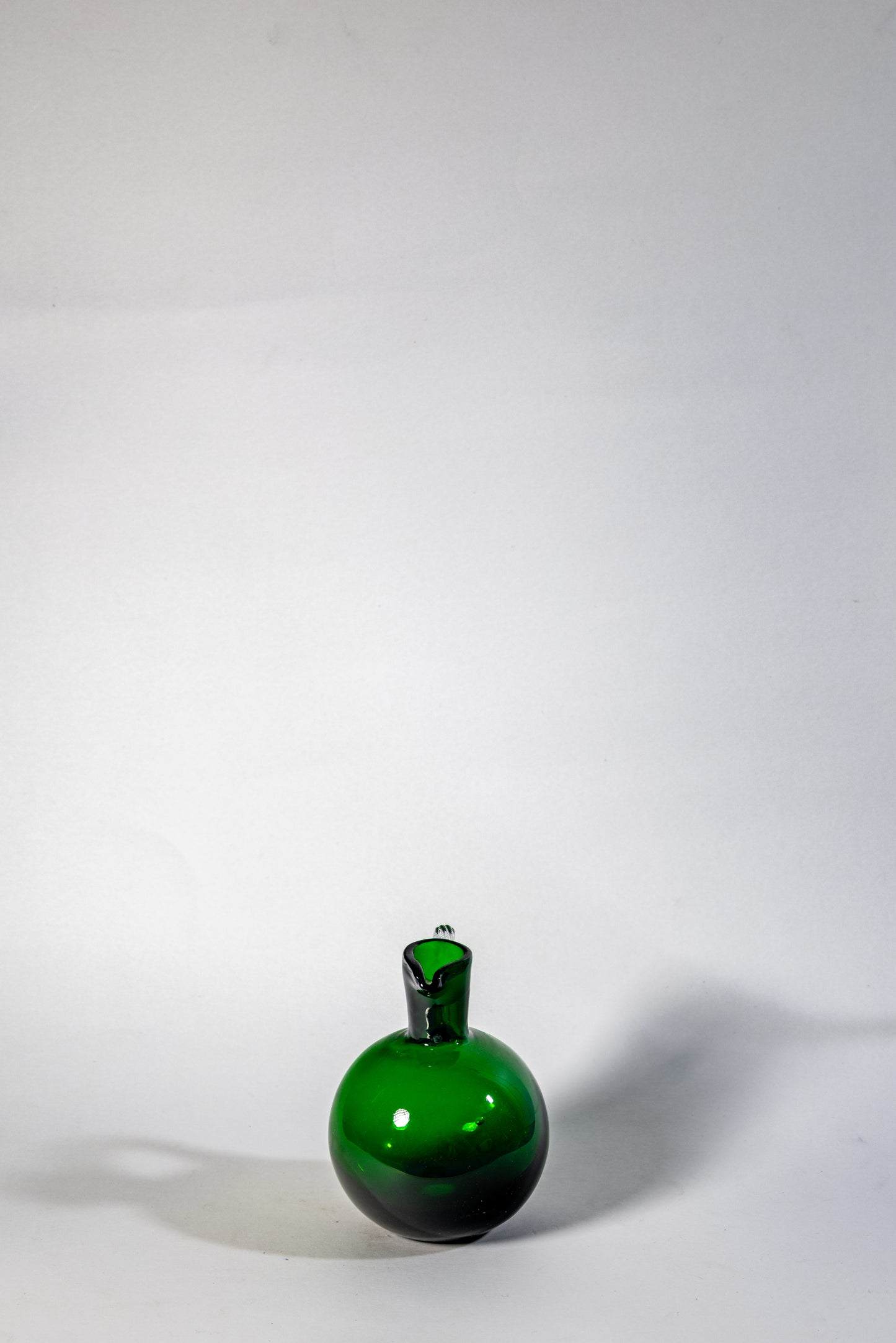 Handblown Emerald Glass Pitcher