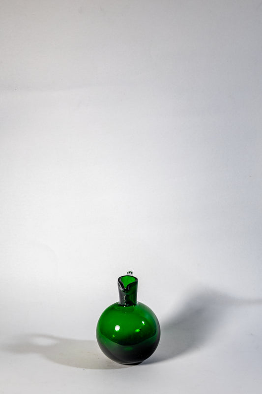 Handblown Emerald Glass Pitcher