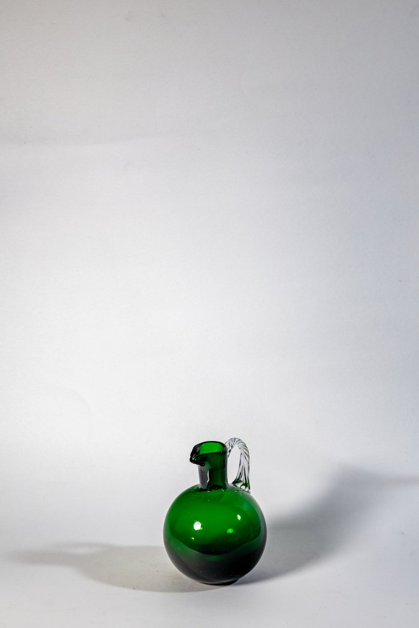 Handblown Emerald Glass Pitcher