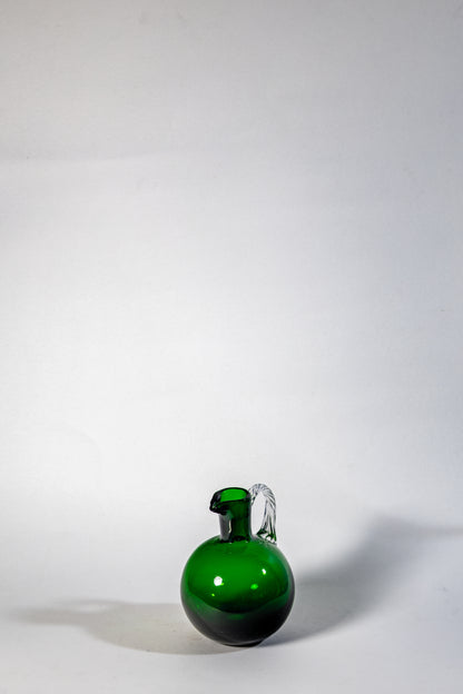 Handblown Emerald Glass Pitcher