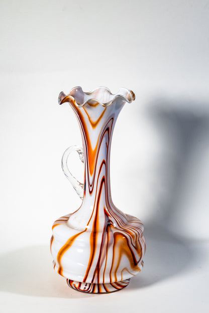 Caramel Veil Pitcher/Vase – Murano Swirl Art Glass