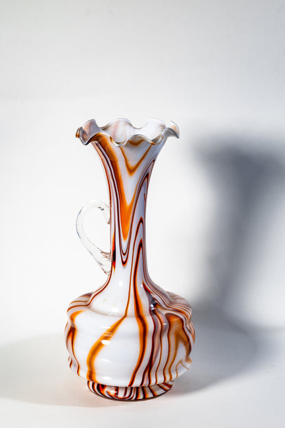Caramel Veil Pitcher/Vase – Murano Swirl Art Glass