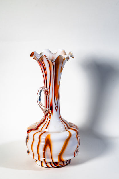 Caramel Veil Pitcher/Vase – Murano Swirl Art Glass