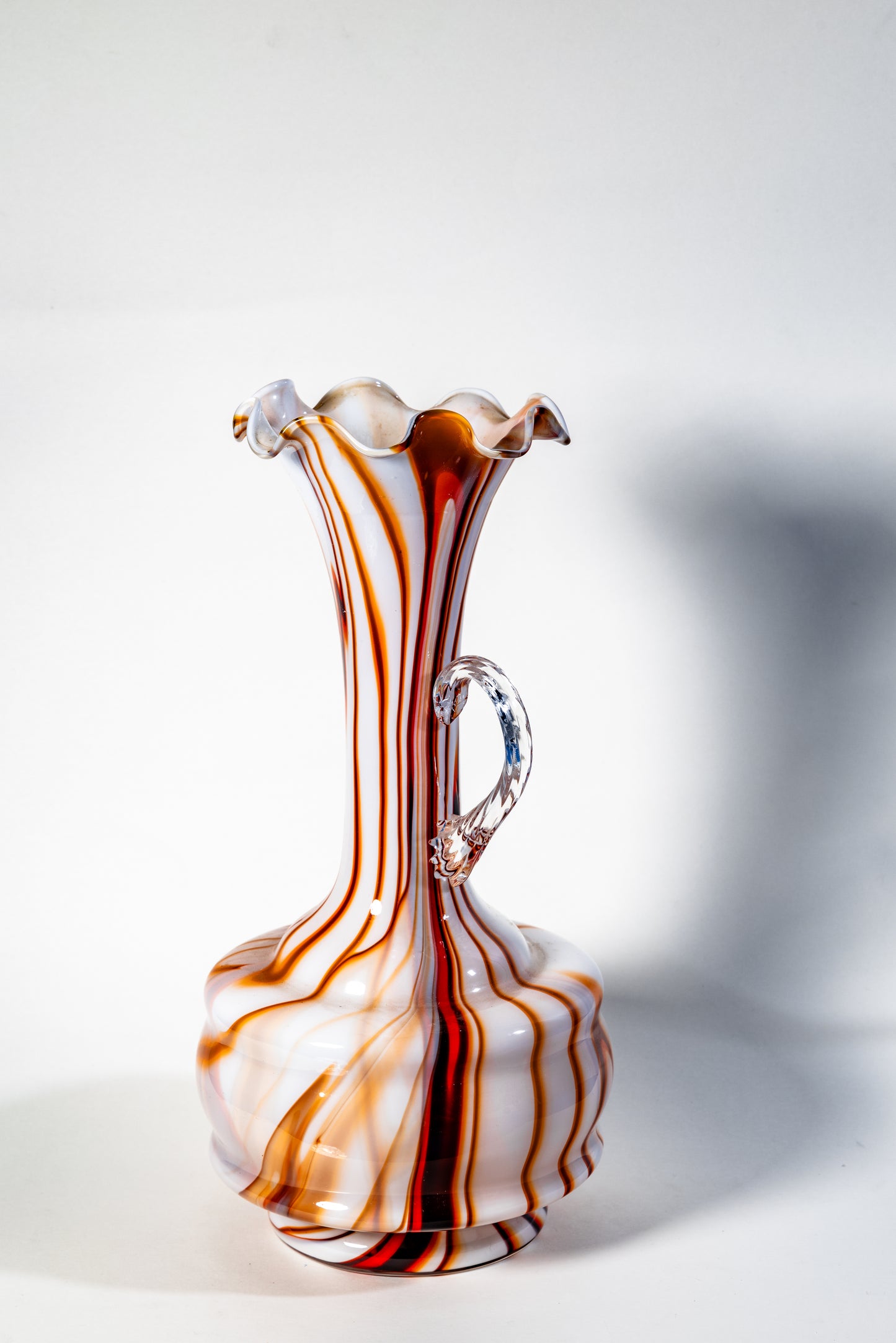 Caramel Veil Pitcher/Vase – Murano Swirl Art Glass