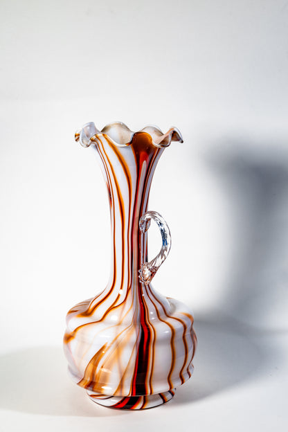 Caramel Veil Pitcher/Vase – Murano Swirl Art Glass