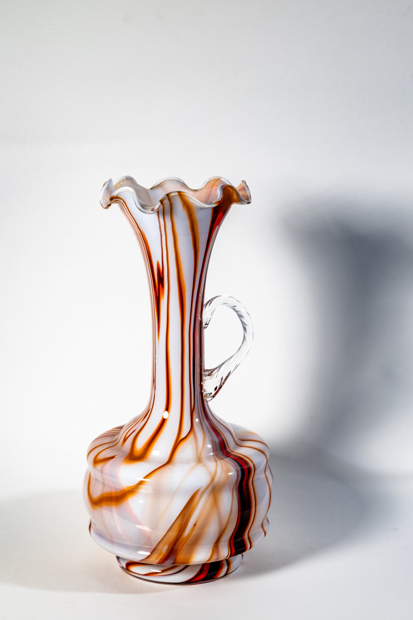 Caramel Veil Pitcher/Vase – Murano Swirl Art Glass
