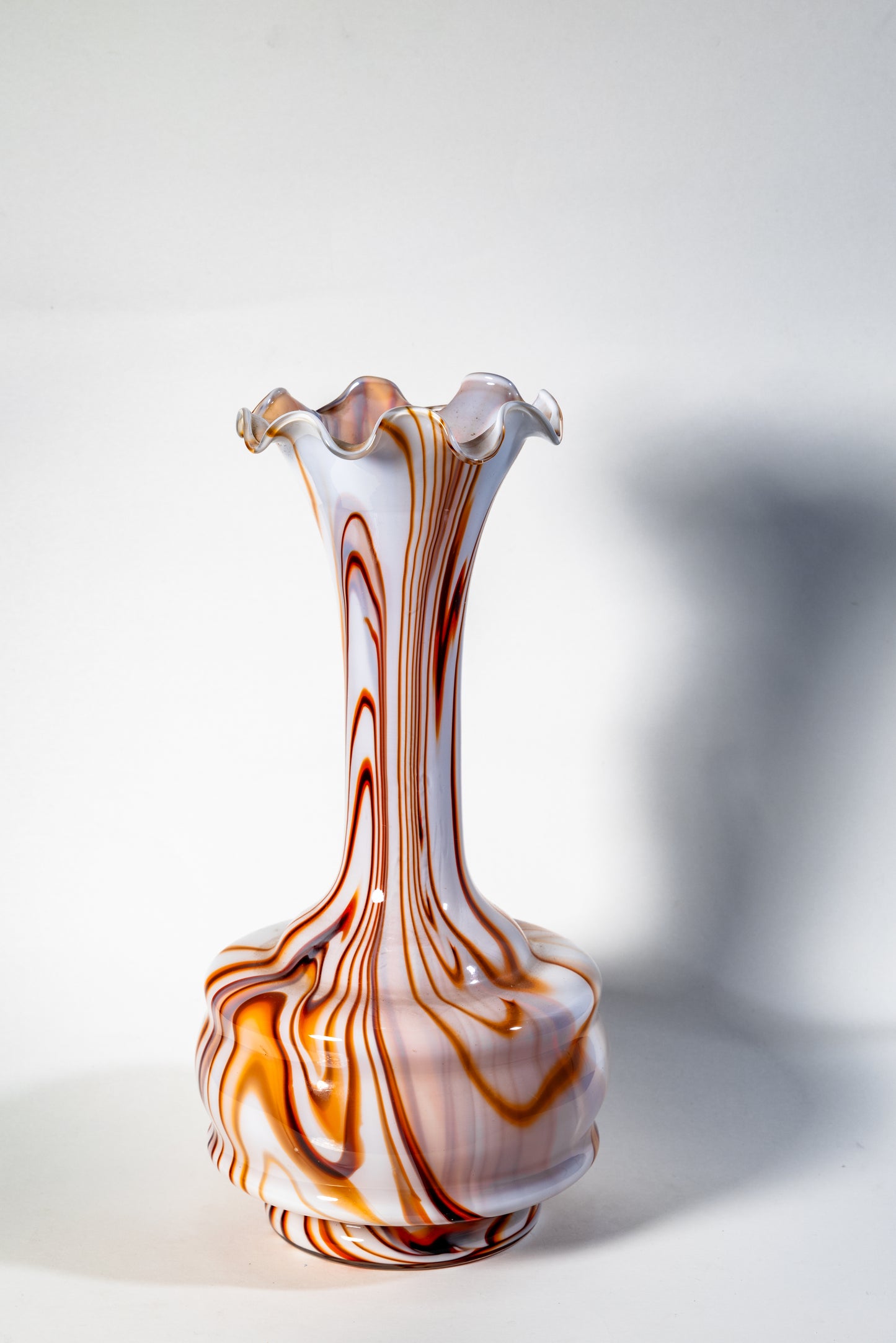 Caramel Veil Pitcher/Vase – Murano Swirl Art Glass