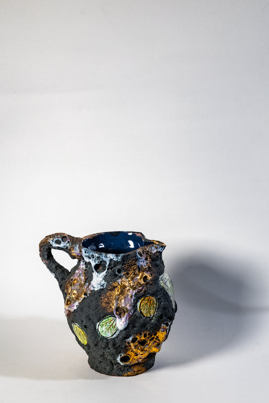 Vintage Studio Ceramic Vase/Jug Fat Lava Brutalist