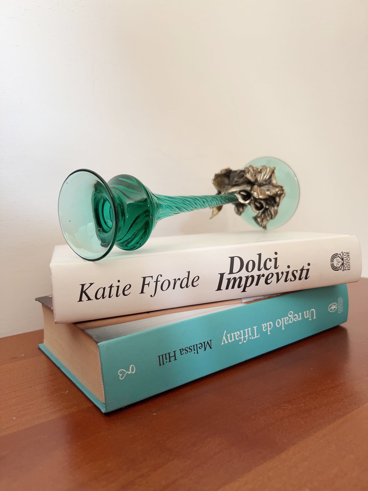 Vintage Glass & Metal Candle Holder