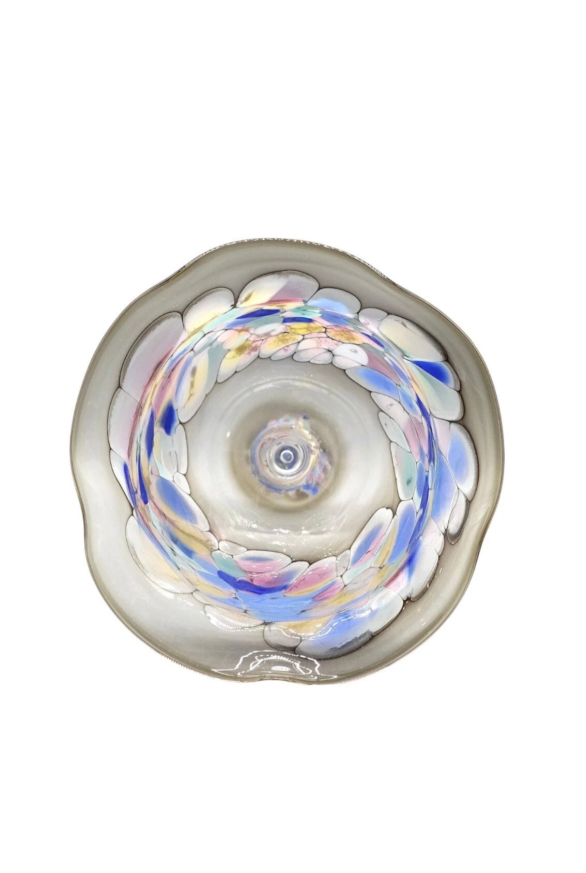 Vintage 1930s Hand-Blown Glass Candlestick Holder – Timeless Art Deco Elegance