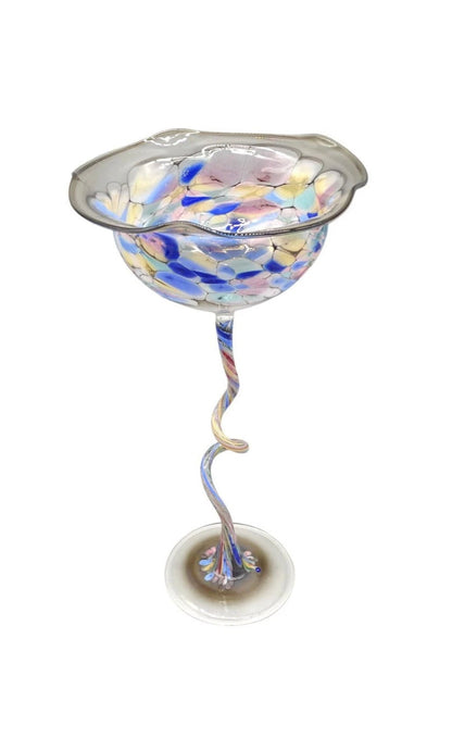 Vintage 1930s Hand-Blown Glass Candlestick Holder – Timeless Art Deco Elegance